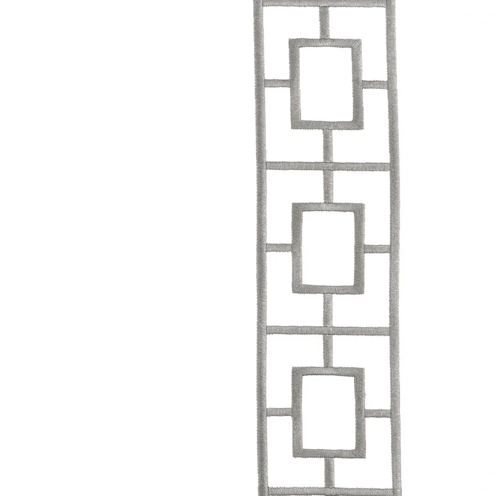 Embroidered Square Trellis Curtains - 2 Panels - Picture 2 of 6